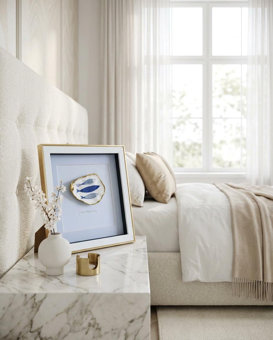 Handmade Personalised Oyster Shell Art in Frame | Custom Names Gift | Coastal Home Decor | Handmade Framed Shell Artwork | UK Wedding Gift