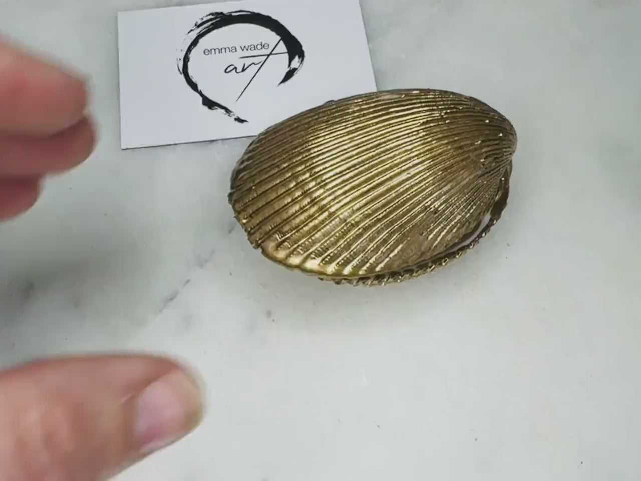 Gold Gilded Cockle Shell Jewellery Box | Coastal Shell Ring Box | Pearl Necklace Gift Box | Luxury Shell Decor