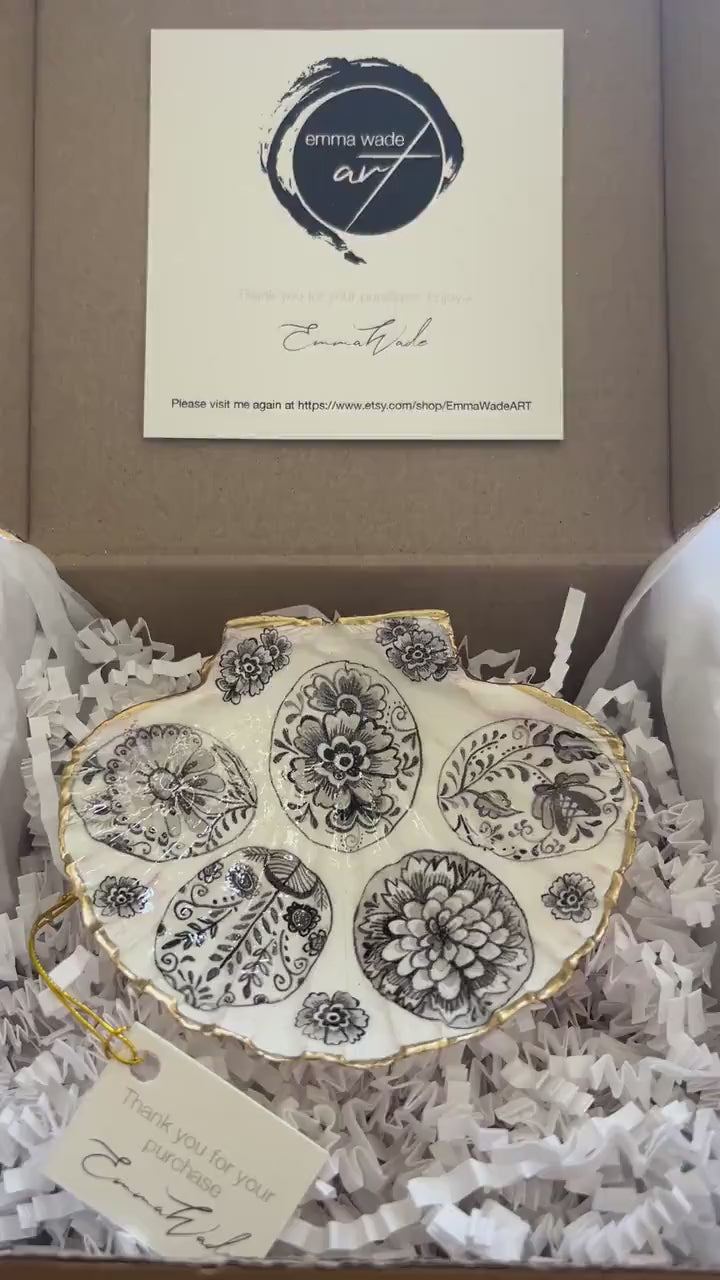 Hand-Gilded Dorset Shell Trinket Dish: Gold Leaf Jewelry Holder